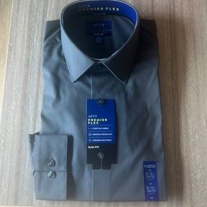 Mens Dress Shirt, Grey Apartment 9 Slim Fit 15-15.5, 34/35